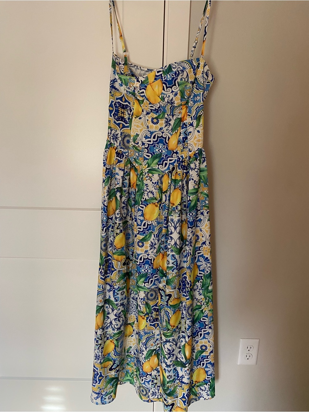 Fashion Nova Lemon 🍋 & Mediterranean print Midi Sundress NWT